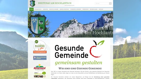 Website Screenshot: Gemeindeamt Breitenau am Offizielleder Marktgemeinde Breitenau am Hochlantsch - Breitenau am Hochlantsch - Home - Date: 2023-06-22 12:13:16