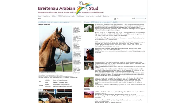 Website Screenshot: balenina balaton arabian horse horse mare Araber Vollblut Stuten Pferde Gestüt Breitenau Trummer Bharat Shambala - Home Trummer Arabians Austria - Date: 2023-06-22 12:13:16