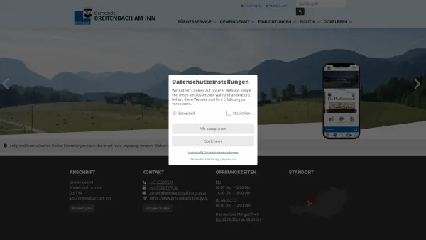 Website Screenshot: Gemeindeamt Breitenbach am Breitenbach am Inn RiS-Kommunal - Breitenbach am Inn - Startseite - Date: 2023-06-22 12:13:16