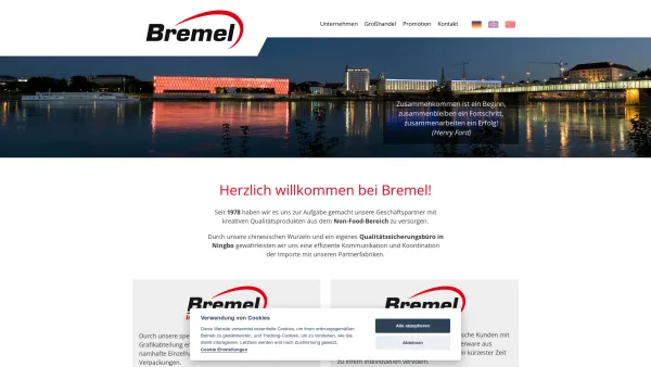 Website Screenshot: Bremel Handelshaus - Non-Food Qualitätsprodukte - Bremel Handelshaus - Date: 2023-06-22 12:13:16