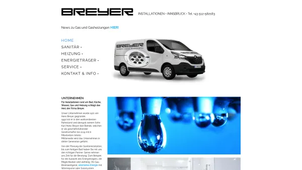 Website Screenshot: bei Breyer Installationen Innsbruck - Installateur in Innsbruck, Breyer Installationen und Notrufservice - Date: 2023-06-22 12:13:16
