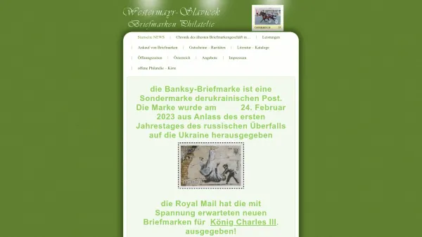Website Screenshot: Briefmarken Slavicek-Westermayr - Briefmarken Westermayr - Date: 2023-06-14 10:47:13