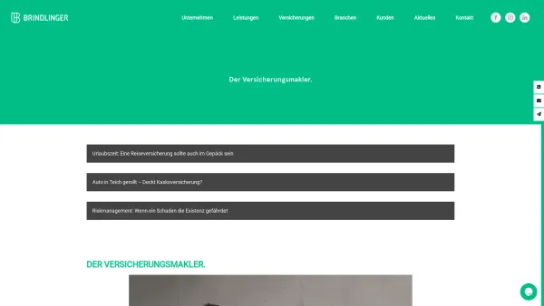 Website Screenshot: Brindlinger Versicherungsmakler GmbH - Brindlinger Versicherungen Zell am Ziller Jenbach Makler - Date: 2023-06-22 12:13:16