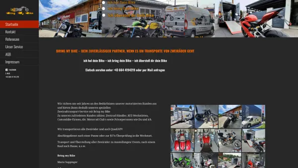 Website Screenshot: Bring my Bike
 Zweiradtransport und Motorrad-Abschleppdienst - Date: 2023-06-22 12:13:16
