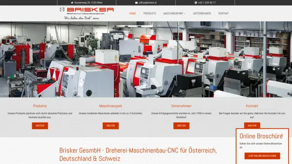 Website Screenshot: BRISKER Wir haben den Dreh raus. - Dreherei-Maschinenbau-CNC für Österreich, Deutschland & Schweiz - Date: 2023-06-22 12:13:16