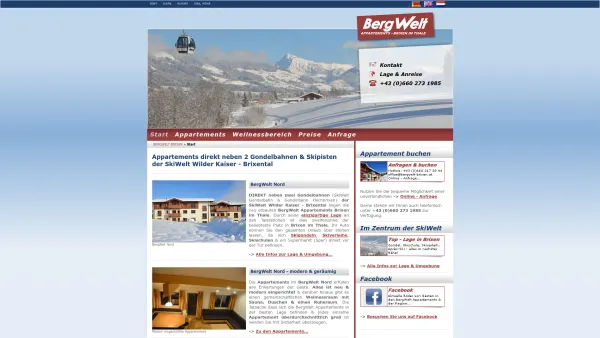 Website Screenshot: BergWelt Nord - Appartements Bergwelt Brixen: Start - Date: 2023-06-14 10:47:13