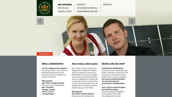 Website Screenshot: Weingut Brolli-Arkadenhof - Weingut Brolli-Arkadenhof, Gamlitz, Südsteiermark - Date: 2023-06-22 15:00:12