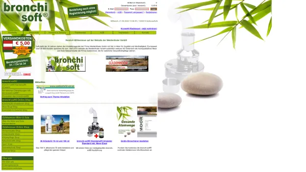 Website Screenshot: Weidenthaler GmbH - bronchi-soft®....und atmen macht Freude. Der Klardampf-Inhalator für gesunde Atemwege - Date: 2023-06-22 15:00:12