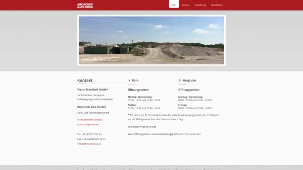 Website Screenshot: Franz Broschek Gesellschaft Broschek Kies - Broschek Kies: Startseite - Date: 2023-06-22 15:00:12