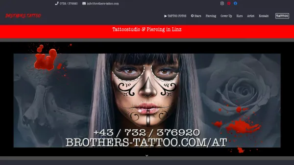 Website Screenshot: Brothers Tattoo & Piercing Studio - Tattoostudio Brothers Tattoo & Piercing Studio in Linz ➜ Oberösterreich - Date: 2023-06-22 15:00:12