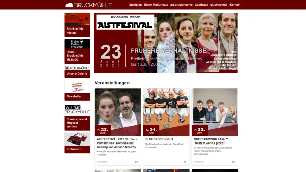 Website Screenshot: ||||||||||| BRUCKMÜHLE zentrum für kultur und regionalentwicklung |||||||| - Bruckmühle - Date: 2023-06-22 15:00:12