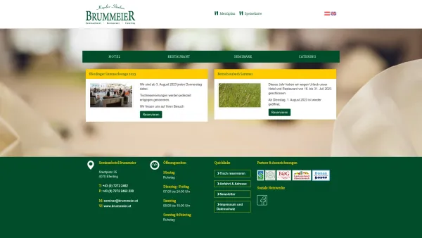 Website Screenshot: Seminarhotel - Kepler Stuben - Startseite - Brummeier: Seminarhotel, Restaurant, Catering - Date: 2023-06-22 15:00:12
