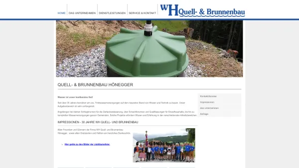 Website Screenshot: Brunnenbau.at Firmeneintrag - Home - Hönegger Quell- & Brunnenbau - Date: 2023-06-22 15:00:12