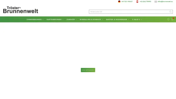 Website Screenshot: Brunnenwelt Markus Tröster - Trösters Brunnenwelt | Zimmerbrunnen und Gartenbrunnen Online Shop - Date: 2023-06-15 16:02:34