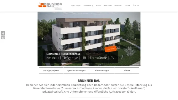 Website Screenshot: Brunner Bau GmbH - Schaffen Sie Werte für Generationen : Brunner Bau - Date: 2023-06-15 16:02:34