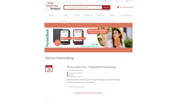 Website Screenshot: Buchhandlungen Brunner - Home | Buchhandlung Brunner - Date: 2023-06-22 15:00:12