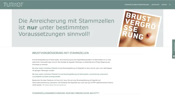 Website Screenshot: Brustvergrößerung Stammzellen Ordination Dr. Edvin Turkof - Brustvergrößerung mit Stammzellen Kosten Wien - Date: 2023-06-15 16:02:34