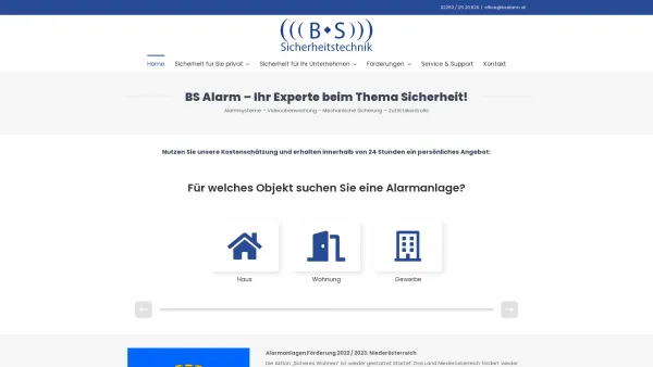 Website Screenshot: BS Sicherheitssysteme - Alarmanlagen und Videoüberwachung von BS Alarm | BSAlarm.at - Date: 2023-06-22 12:13:16