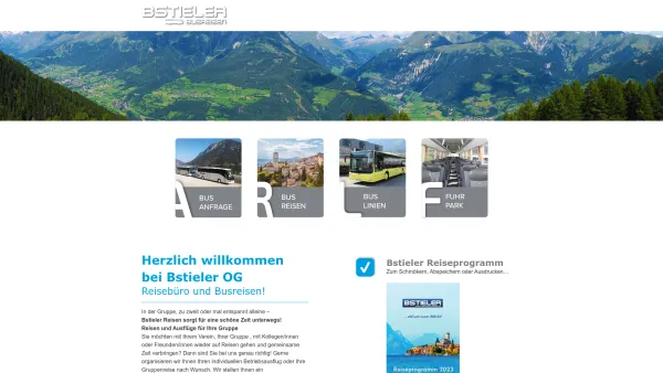 Website Screenshot: Bstieler OG Busunternehmen Reisebüro - Bstieler OG - Reisebüro und Busreisen - Date: 2023-06-15 16:02:34
