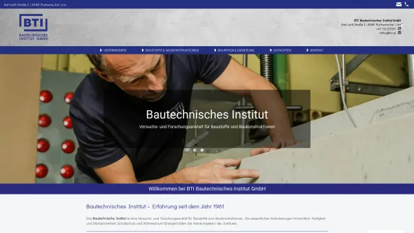 Website Screenshot: Bautechnisches Institut Linz - BTI Bautechnisches Institut GmbH - Linz - Oberösterreich - Date: 2023-06-22 12:13:17