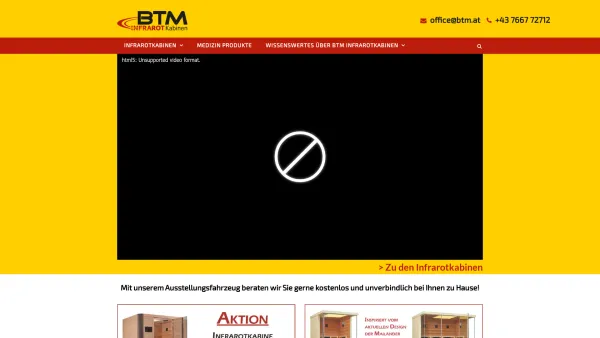 Website Screenshot: BTM Infrarotkabinen - Infrarotkabinen & Wärmekabinen von BTM | BTM Infrarotkabinen - Date: 2023-06-15 16:02:34