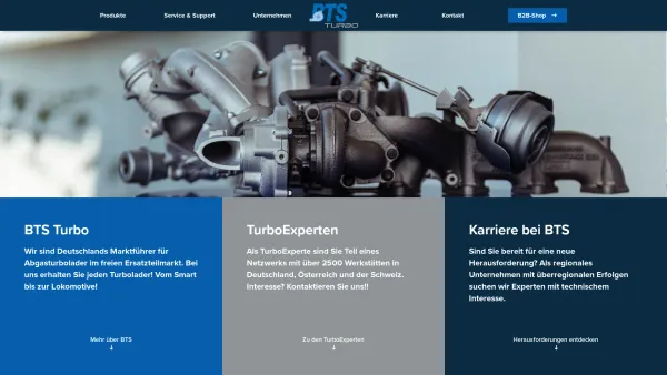 Website Screenshot: BTS Turbo GmbH - Wir sind Turbo-Experten – die Profis rund um Turbolader | BTS Turbo - Date: 2023-06-15 16:02:34