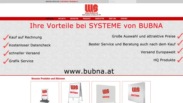 Website Screenshot: SYSTEME von BUBNA - Displays, Werbung, Digitaldruck - Systeme von Bubna - Date: 2023-06-22 12:13:17