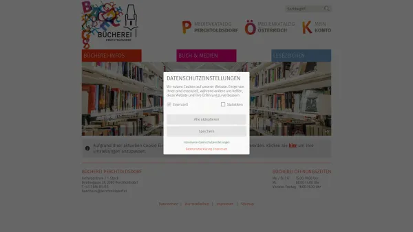 Website Screenshot: Bücherei Perchtoldsdorf - Marktgemeinde Perchtoldsdorf - offizielles Portal - Startseite - Kultur, Freizeit & Tourismus - Kulturelle Vielfalt - Bücherei Perchtoldsdorf - Date: 2023-06-15 16:02:34