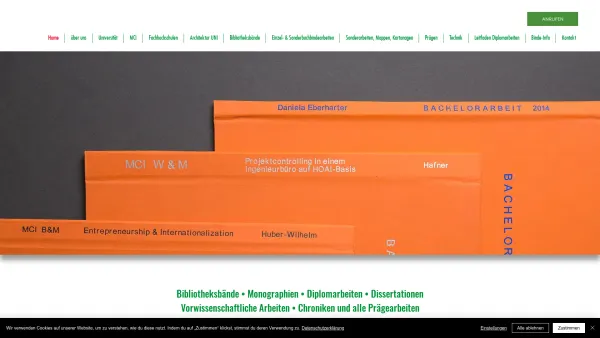 Website Screenshot: DER BUCHBINDER ERHARTER - Buchbinderei Prägearbeiten Johann Erharter | Innsbruck - Date: 2023-06-22 12:13:17