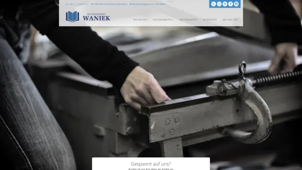 Website Screenshot: Buchbinderei Waniek - Dissertation binden - Buchbinderei Waniek - Date: 2023-06-22 12:13:17
