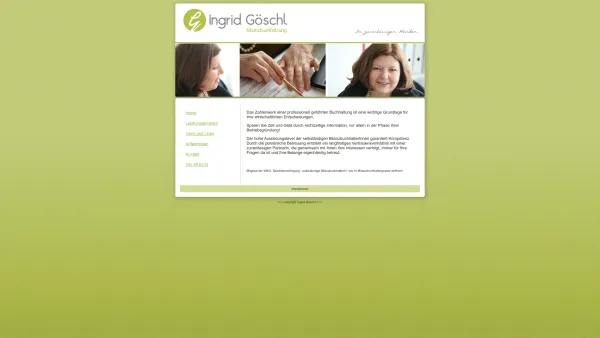 Website Screenshot: Ingrid Göschl selbständige Bilanzbuchhalterin - Home - Date: 2023-06-22 12:13:17