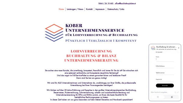 Website Screenshot: KOBER I Lohnverrechnungsbüro & Buchhaltungsbüro - KOBER Lohnverrechnungsbüro Buchhaltungskanzlei Steiermark - Date: 2023-06-26 10:26:11