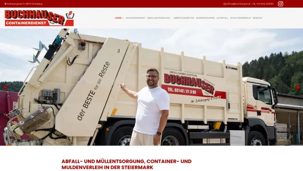 Website Screenshot: Abfallsammelzentrum Containerdienst Karl Buchhauser Voitsberg - Containerdienst & Muldenverleih in der Steiermark - Date: 2023-06-22 12:13:17