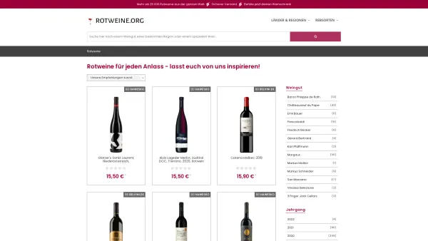 Website Screenshot: Richard Antiquariat Buch&Wein - Rotweine online kaufen ? Rotweine.org - Date: 2023-06-22 15:10:44