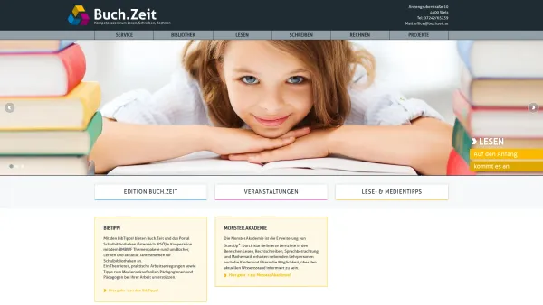 Website Screenshot: Buch.Zeit - Home - Buch.Zeit - Kompetenzzentrum für Lesen, Schreiben, Rechnen - Date: 2023-06-22 15:10:44