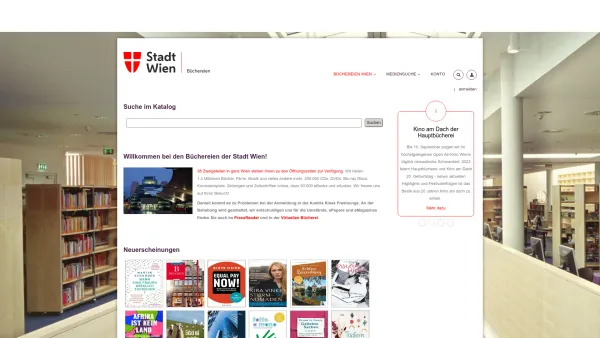 Website Screenshot: Büchereien ++ buechereien wien ++ - Stadt Wien Büchereien > Büchereien Wien - Date: 2023-06-22 15:10:44