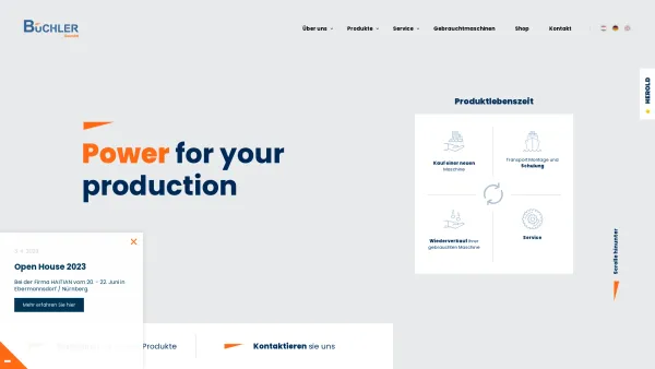 Website Screenshot: Büchler GmbH - Power for you production - Buechler GesmbH - Date: 2023-06-22 15:10:44