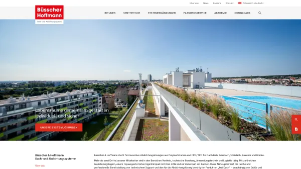 Website Screenshot: Büsscher & Hoffmann - Büsscher & Hoffmann - Dach- und Abdichtungssysteme - Date: 2023-06-22 15:10:44