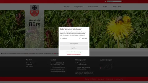 Website Screenshot: Gemeindeamt Bürs RiS-Kommunal - Gemeinde Bürs - Zentrum - Date: 2023-06-22 15:13:17