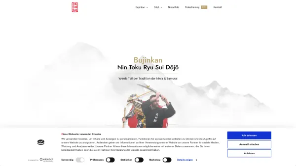 Website Screenshot: Bujinkan Nin Toku Ryu Sui Dojo - Bujinkan in Wien | Dojo für japanische Kampfkunst der Samurai & Ninja | Kampfkunst Wien - Date: 2023-06-26 10:26:11