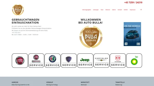 Website Screenshot: Auto Bulla Steyr GmbH & Co KG - Auto Bulla Sierning – Ihr kompetenter Fahrzeug-Partner! - Date: 2023-06-15 16:02:34