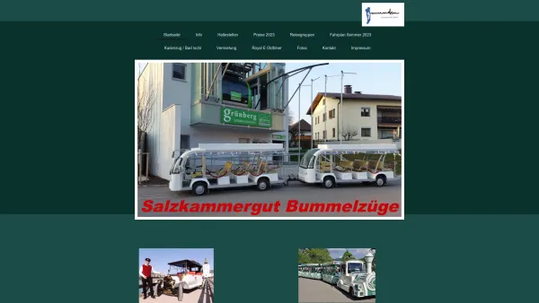 Website Screenshot: Bummelzug Gmunden - reisegruppen,bummelzugfahrten, Gmunden,Ausflug,Erlebnis,Schloss Ort,Heiraten,Panoramarundfahrt, bimmelbahn, - Date: 2023-06-22 15:13:17