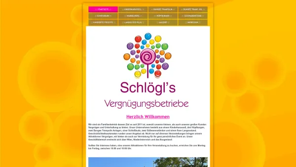 Website Screenshot: Schlögl\'s Vergnügungsbetriebe - Bungee Trampolin, Kinderkarussell, Schießbuden Vermietung - Date: 2023-06-22 12:13:17