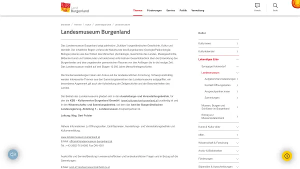 Website Screenshot: Landesmuseum Burgenland - Landesmuseum - Land Burgenland - Date: 2023-06-14 10:39:12