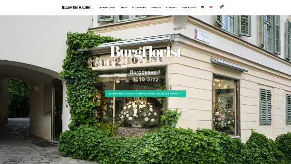 Website Screenshot: Burgflorist - Blumen Hajek | Ateliers für feine Blumenbindekunst - Date: 2023-06-22 12:13:17