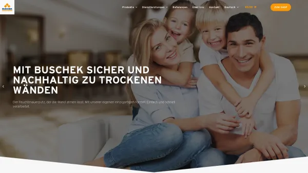 Website Screenshot: Bautenschutz Buschek GmbH - Sanierputze, Additive & Farben | Buschek - Date: 2023-06-22 12:13:17