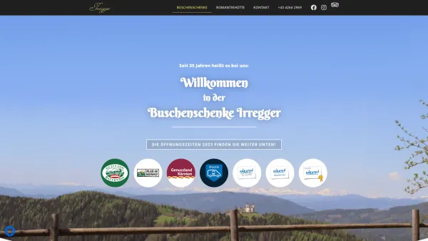 Website Screenshot: Buschenschenke Irregger - Irregger - Buschenschenke Irregger - Date: 2023-06-14 10:47:16