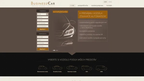 Website Screenshot: BusinessCar - Business Car Autopožičovňa Bratislava, Osobná preprava Bratislava, Viedeň, Slovensko - Date: 2023-06-22 12:13:17