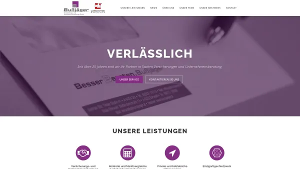 Website Screenshot: Bußjäger Partner Bussjäger Partner - Bußjäger Versicherungs- und Unternehmensberatungs GmbH – Besser Beraten. Bußjäger - Date: 2023-06-22 12:13:17