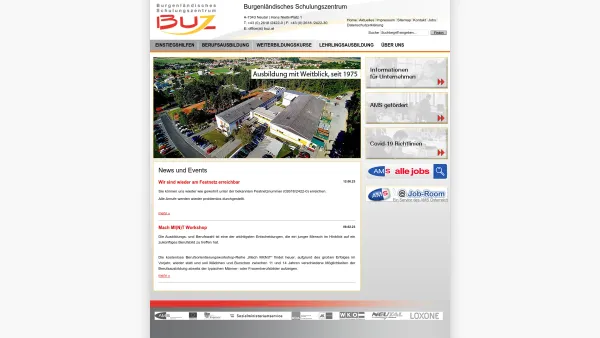 Website Screenshot: BUZ Burgenländisches Schulungszentrum - BUZ - Burgenländisches Schulungszentrum - Date: 2023-06-22 15:00:13